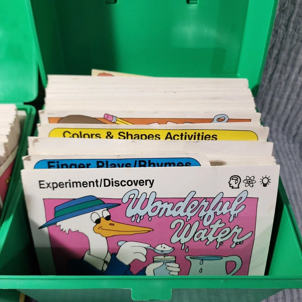 Vintage Sweet Pickles Preschool Program Green Cases Activity Cards Spinner Set
